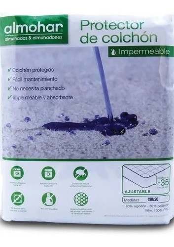 Cubrecolchon Protector Impermeable Toalla / Pu Queen 190x160 1