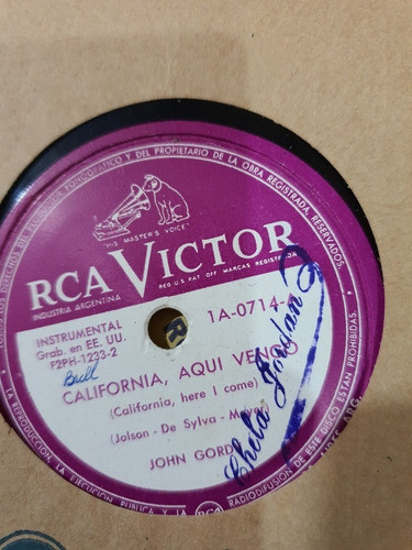 Disco De Pasta-lote 5 Rca Victor-548-los Temas En Las Fotos 0