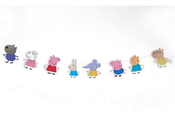 Guirnalda De Papel Peppa Pig X8 Figuras 1 Guirnalda De Papel Peppa Pig X8 Figuras 1