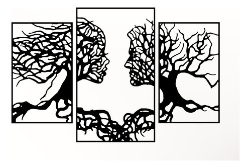 Caras Triptico Arbol Vector Corte Laser Cnc Cuadro Madera C9 0