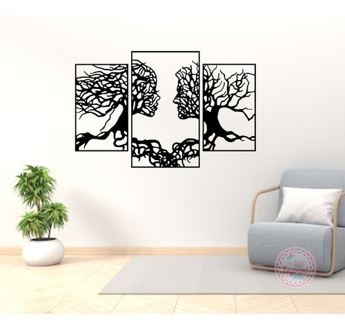 Caras Triptico Arbol Vector Corte Laser Cnc Cuadro Madera C9 1