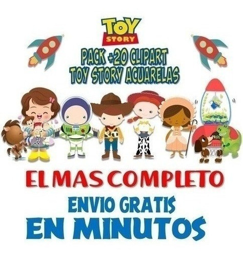 Pack Imágenes Clipart Toy Story Acuarela Woody Buzz + 1