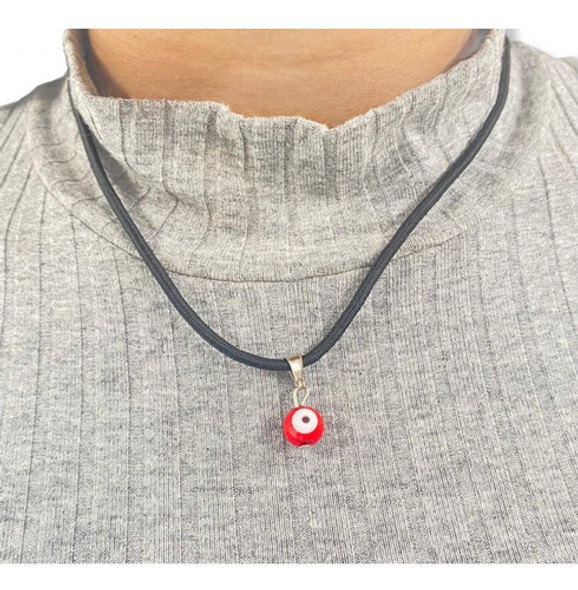 Cordão De Pescoço Olho Grego Vermelho Redondo 0,5 Cm 0
