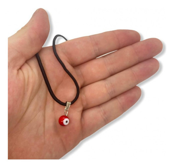 Cordão De Pescoço Olho Grego Vermelho Redondo 0,5 Cm 1