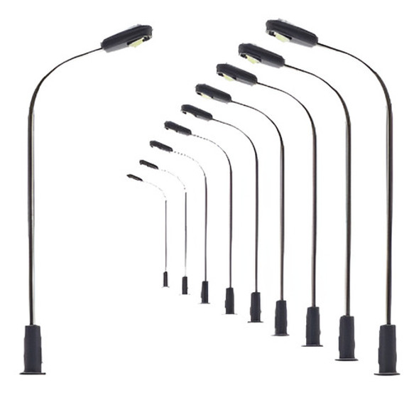 Lqs05 10pcs Modelo Ferrocarril Tren Lámpara Poste Calle Luz 0