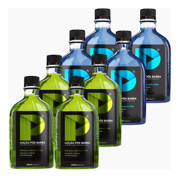 Loção Pós Barba Play Barber 240ml Limão E Menthol 8 Unidades 0