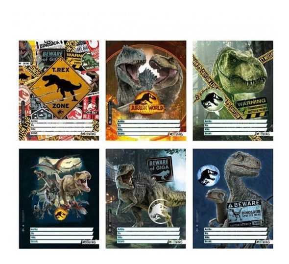 Separador Escolar N°3 Jurassic World X6 Unidades Mooving 0