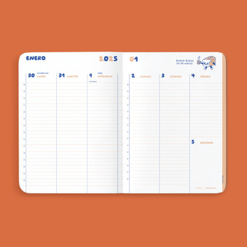 Agenda 2025 Monoblock A5 Semanal - Flo Meije Stickers 1