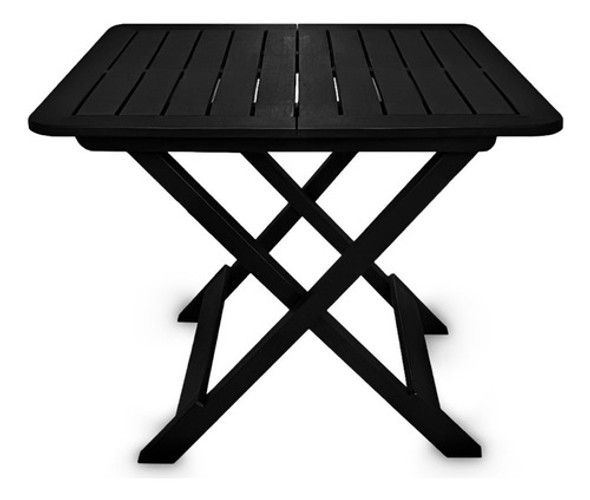 Mesa Quadrada Dobrável De Plástico Preto Similar Madeira 0