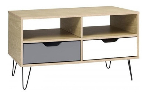 Mesa Ratona De Centro Living Auxiliar Cajones Mueble Metal 0