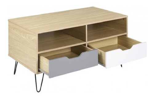 Mesa Ratona De Centro Living Auxiliar Cajones Mueble Metal 1