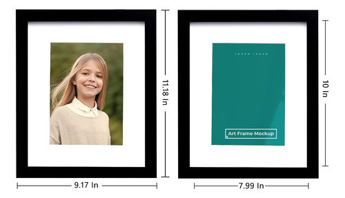 Juego De 4 Marcos De Fotos De 20.3 X 25.4 Cm Negro  Colgar 1