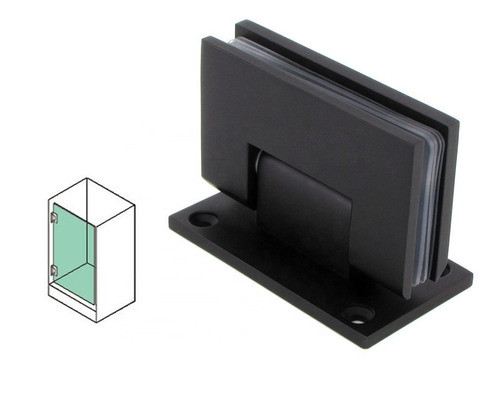 Bisagra P/ Mampara Pared-vidrio 90° Zamak Negra Biselada 1
