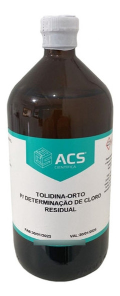 Solução Orto Tolidina Determinar Cloro Residual 1000ml 0