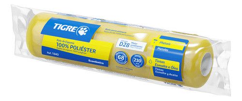 Rolo Espuma Amarela 23cm 1342 P/esmalte Tigre Pincéis 1