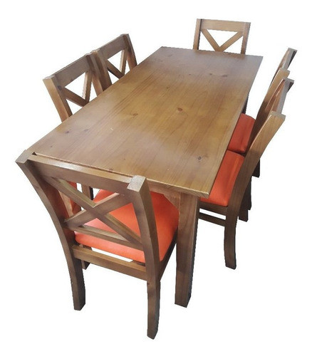 Juego De Comedor De 6 Sillas Tapizadas Mod X Reforzado 0