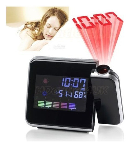 Lcd/led Tiempo Digital Proyector Snooze Despertador/tiempo H 1
