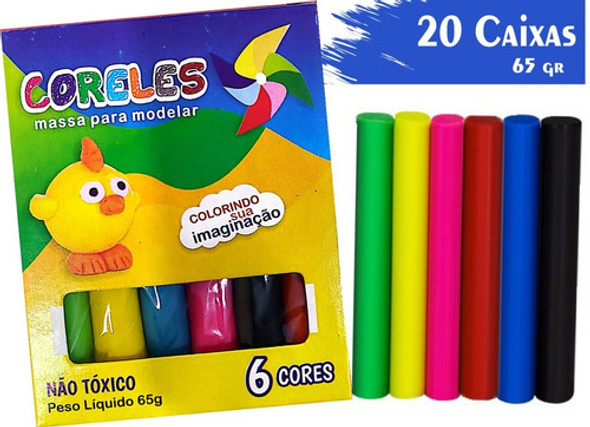 20 Cx Massinha De Modelar Lembrancinha P/ Brinde 65gr 1