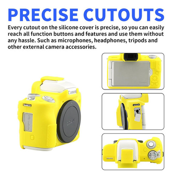 Funda Para Camara Digital Canon Eos M50 Amarilla Silicona 1