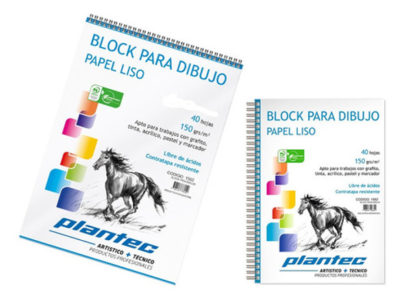 Block Anillado Para Dibujo Plantec 150gr 0