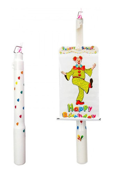 Velas Largas Feliz Cumpleaños Animada Payaso Blister X 1 0