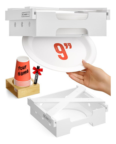 Dispensador De Papel De Bambú De 23cm Con Soporte De Taza 0