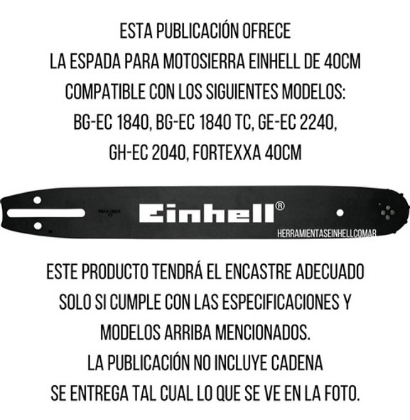 Espada Einhell Para Gh Ec 2040 1