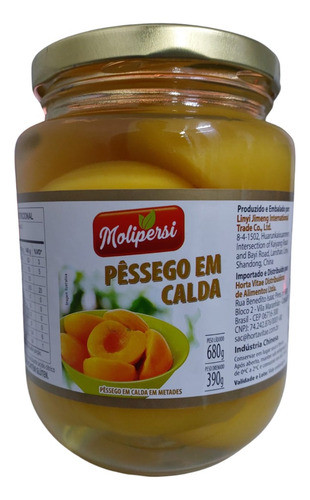 Pêssego Em Calda Sem Glúten Molipersi Pote De Vidro 390g 0