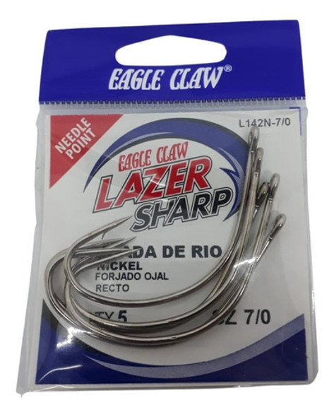 Anzuelos Eagle Claw L142n N7/0 X5u Lazer Sharp Pesca Torcido 0