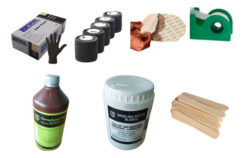 Kit Insumos Para Tatuaje Cubre Puntera Guantes Vaselina Etc 0