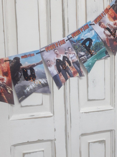 Banderin Freefire Feliz Cumple 1