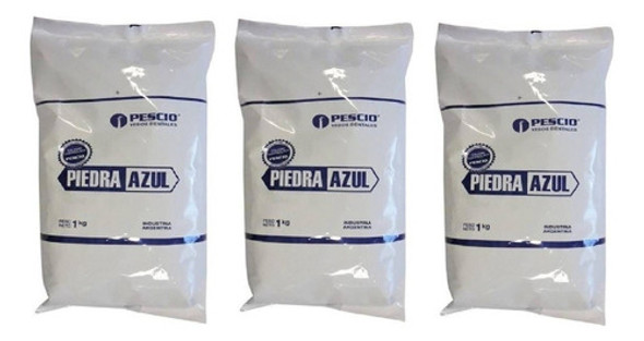 Pack 3 Bolsas Yeso Piedra Azul Pescio X 1 Kg Dental 0