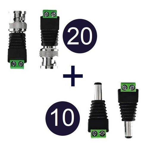 Kit Com 20 Bnc Macho C/borne + 10 P4  Macho C/ Borne 1