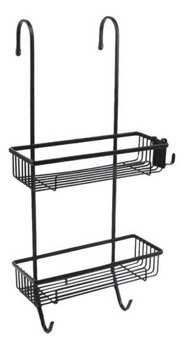 Soporte Para Baño Doble De Colgar Negro Mate 1