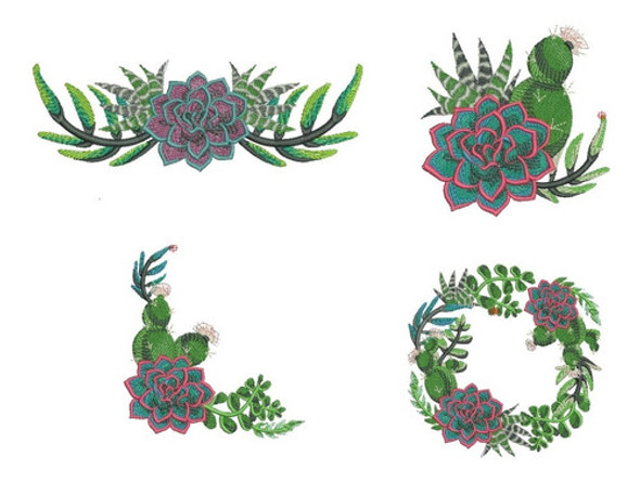 Diseño Matrices P/ Maquinas Bordadoras Hojas Flores Tropical 0