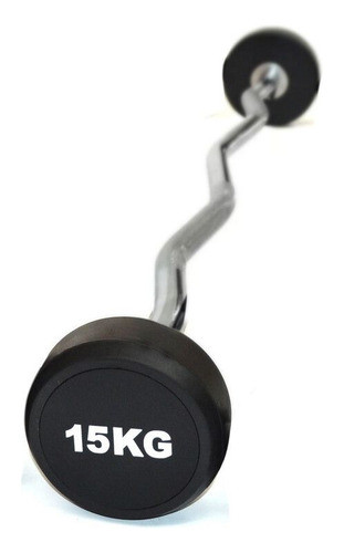 Barra Curl Gmp Con Peso Fijo Engomado Cromada 15 Kg Gmp 0