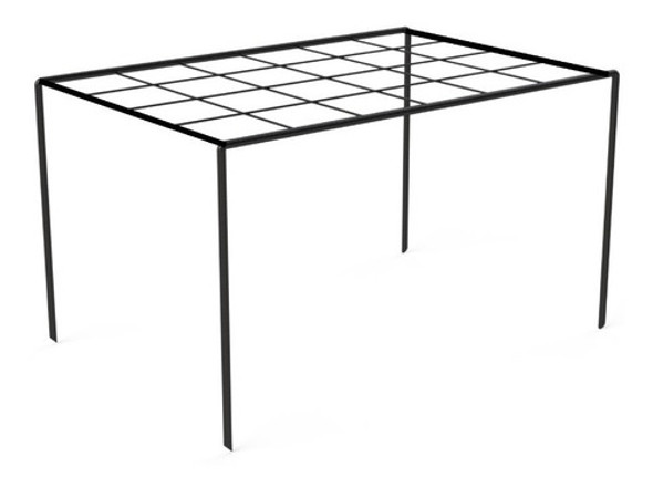 Tutor De Hierro Rejilla Rectangular Alta En Negro 0