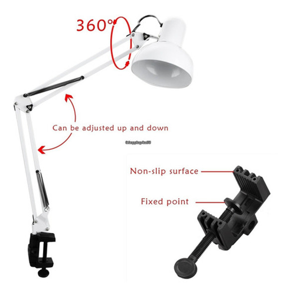 Swing Brazo Escritorio Lámpara Pinza Luz Trabajo Redacción E 1