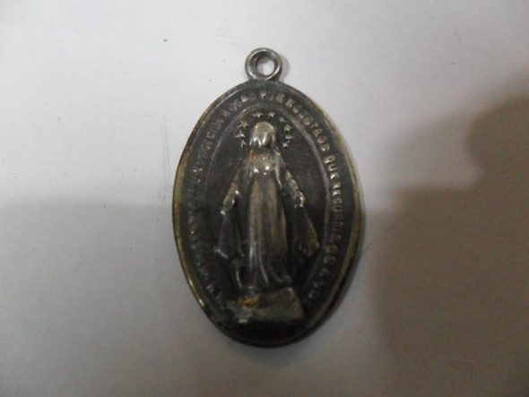 Antigua Medalla Medallita Virgen Relieve Virgencita Oval 0