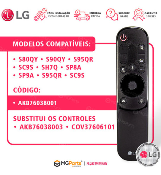 Controle Remoto Soundbar LG S80qy S90qy S95qr Sc9s Original 1