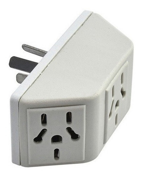 Enchufe Adaptador Triple Piramidal Multitoma 10a Blanco 0