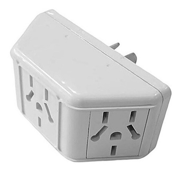 Enchufe Adaptador Triple Piramidal Multitoma 10a Blanco 1