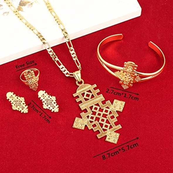 Etiope Cadena De Collar Con Colgante De Joyeria Arete Pulser 1