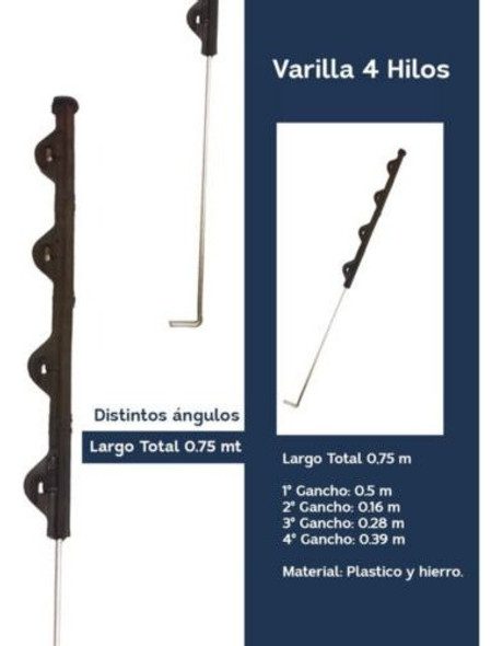 10 Varilla Cerco Electrico Perimetral Muro Medianera 4h 1