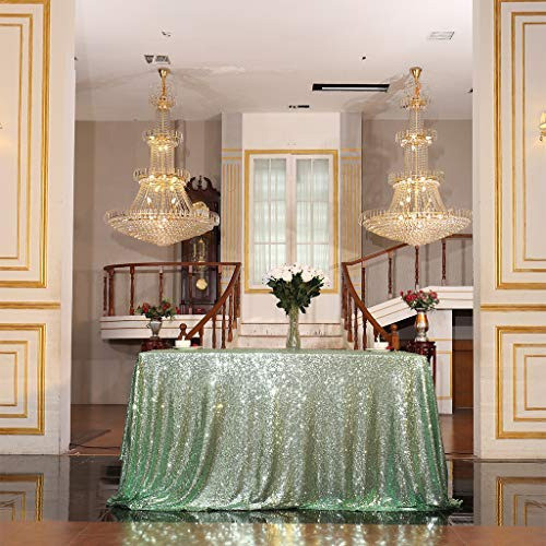 Eternal Beauty 60 X 120 Verde Menta Mantel De Lentejuelas Ba 0