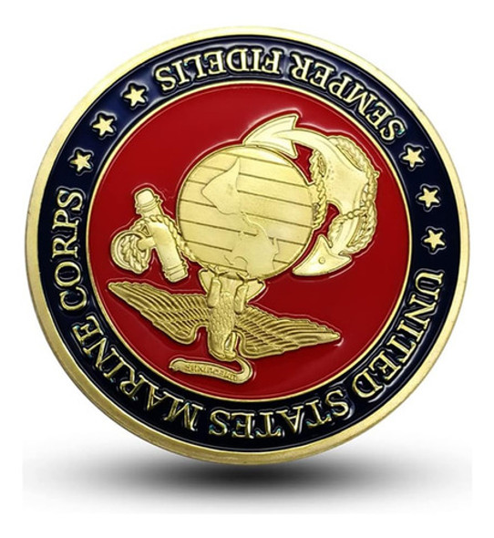 Moneda De Oro Plateado Con Emblema De Marines De Ee Uu 1