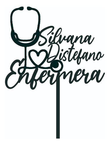 Cake Topper Adorno Torta - Enfermera Medica Personalizable 0