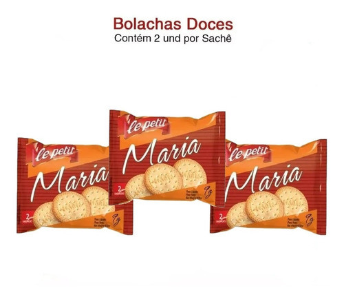 Biscoito\bolacha Em Sachê C\2un- Tipo Maria- Cx Total 360un 1