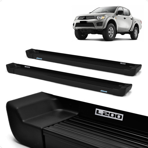 Par De Estribo L200 Triton Chrome Edition Prime Preto 2014 0