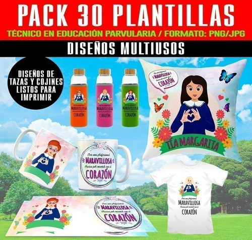 120 Plantillas Sublimación Tazas Multiuso - Técnico Párvulos 1